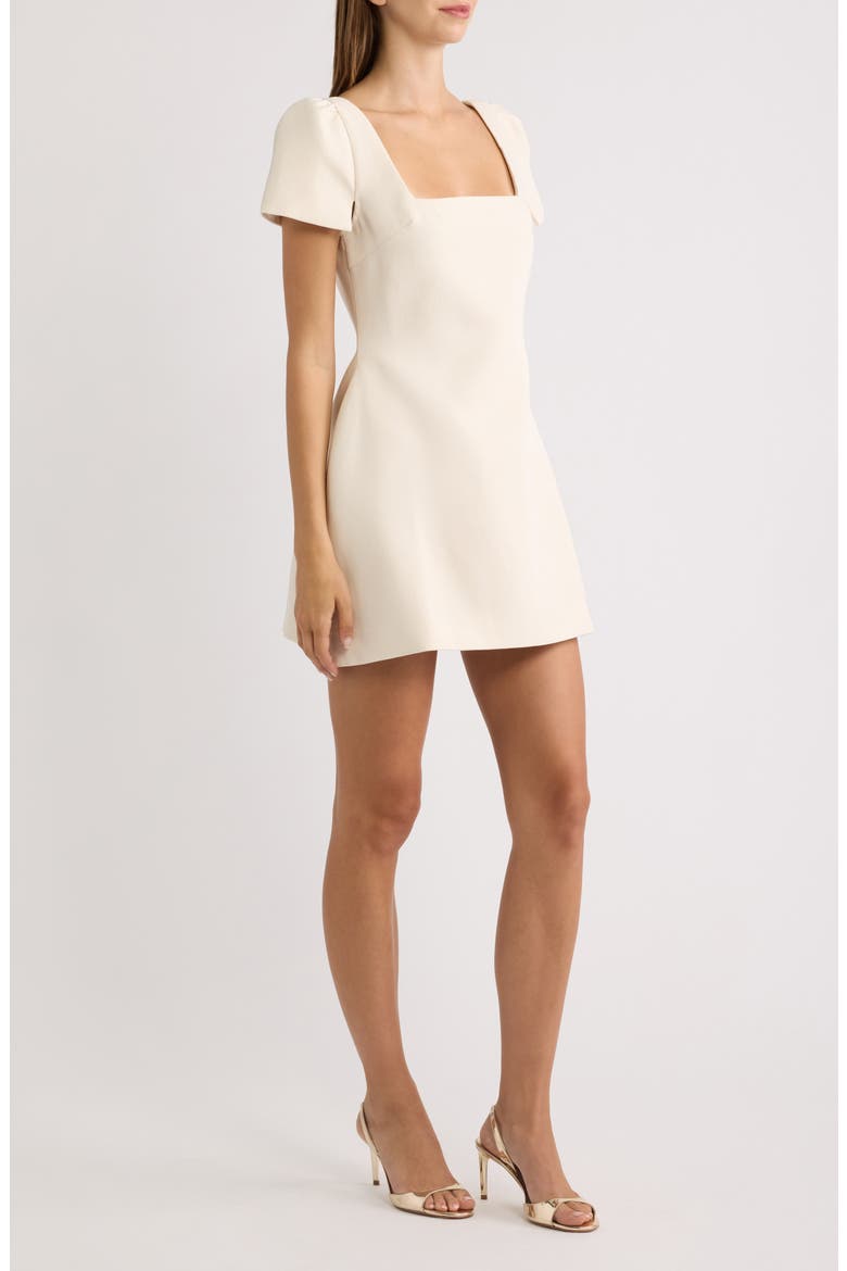 Square Neck Fit & Flare Minidress, Alternate, color, CREAM