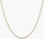 Aurate New York Lab Grown White Sapphire Baguette Tennis Necklace