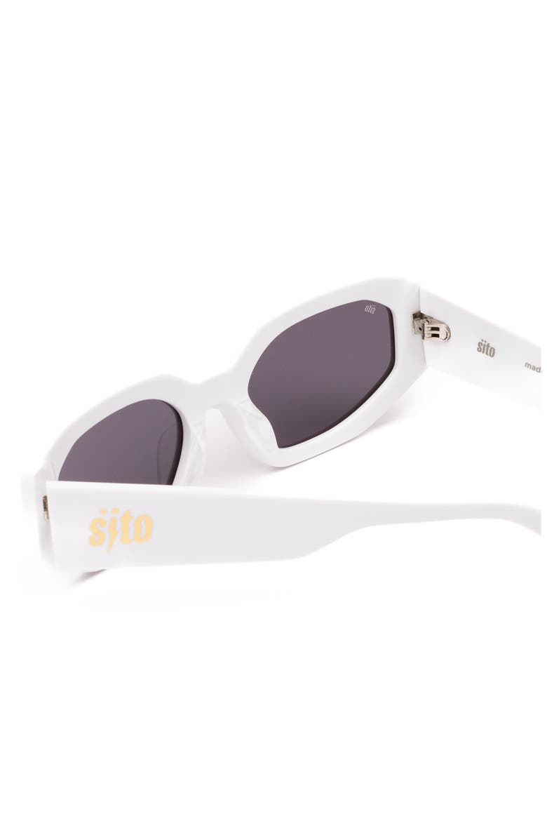 Juicy 55mm Polarized Square Sunglasses, Alternate, color, WHITE