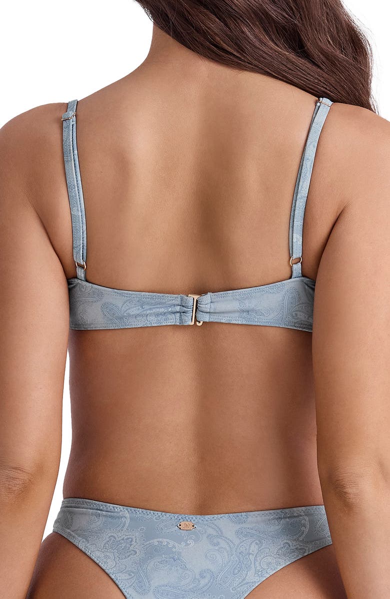 HOUSE OF CB Antibes F-Cup Underwire Bikini Top, Alternate, color, Blue Paisley