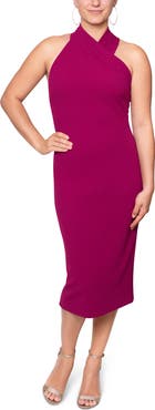 RACHEL Rachel Roy Harland Crossover Halter Midi Dress