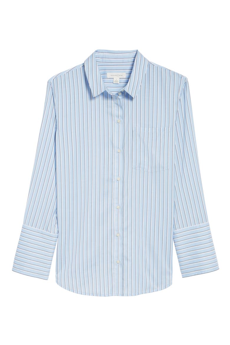 Stripe Button Front Shirt, Alternate, color, BLUE BRUNNERA GROOVE STRIPE