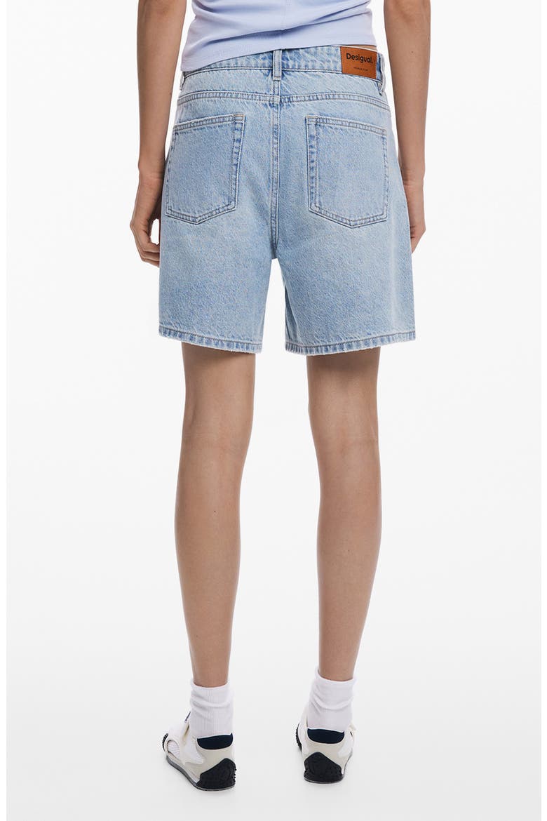 Patchwork Pattern Denim Shorts, Alternate, color, MEDIUM BLUE