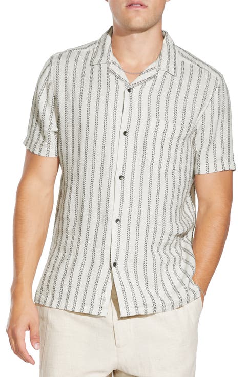 Relaxed Fit Yarn Dyed Cotton Resort Shirt