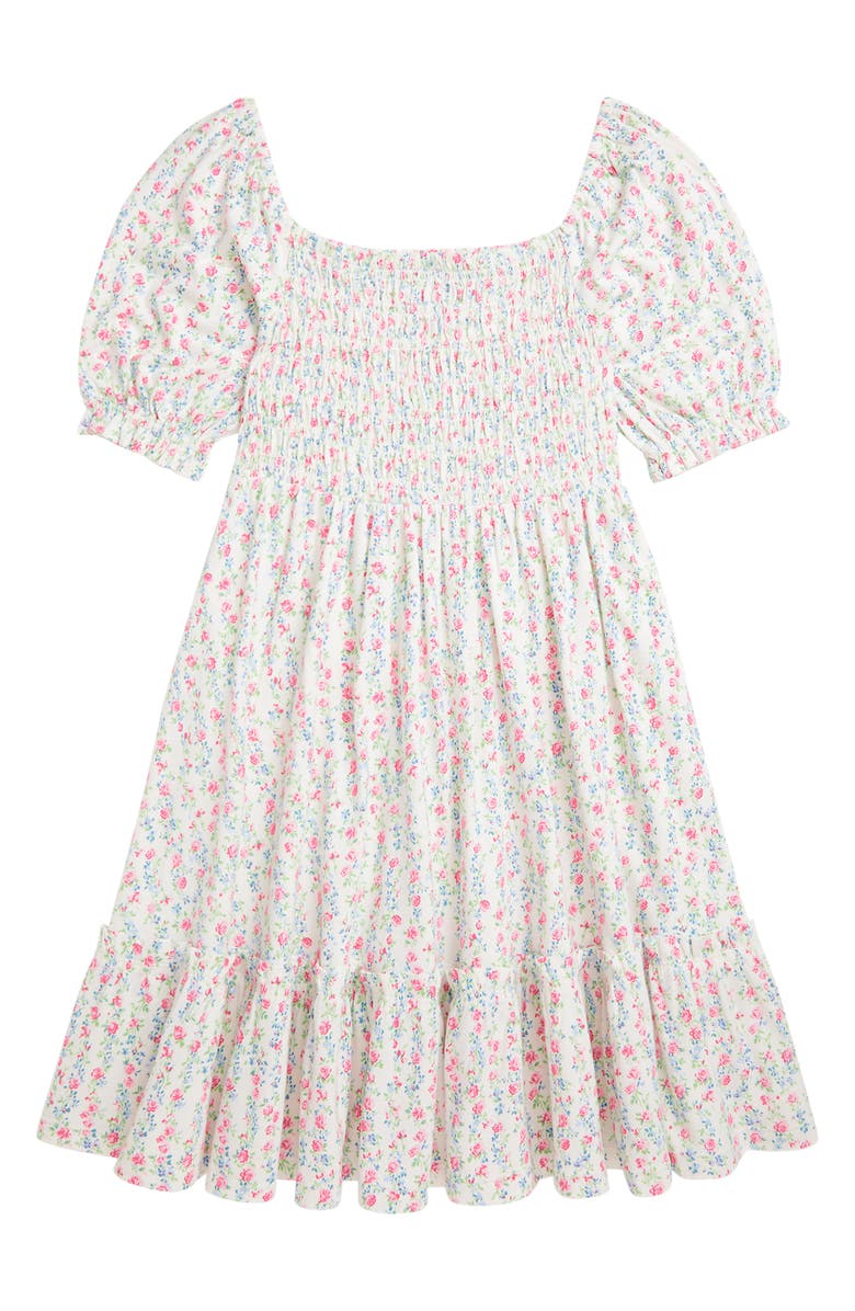 Ralph Lauren Kids' Floral Smocked Cotton Jersey Dress, Main, color,