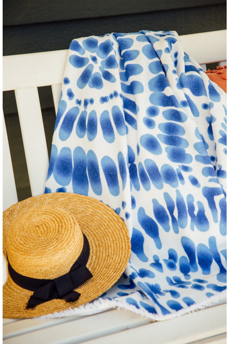 Indigo Round Turkish Beach Towel, Alternate, color, BLUE
