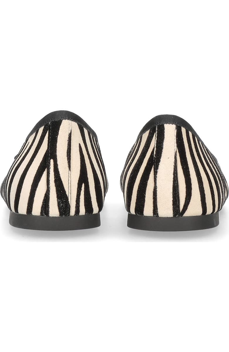 Pretty Ballerinas Round Toe Zebra Ballet Flat, Alternate, color, White