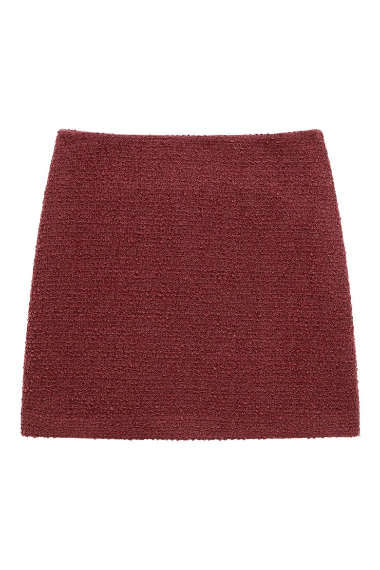 Tweed Miniskirt, Alternate, color, OXBLOOD RED