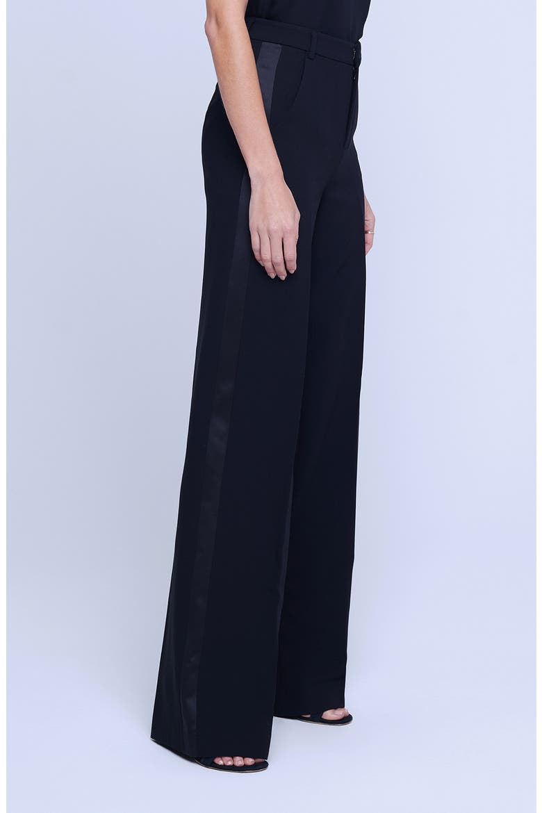Livvy High Rise Tux Trousers, Alternate, color, BLACK