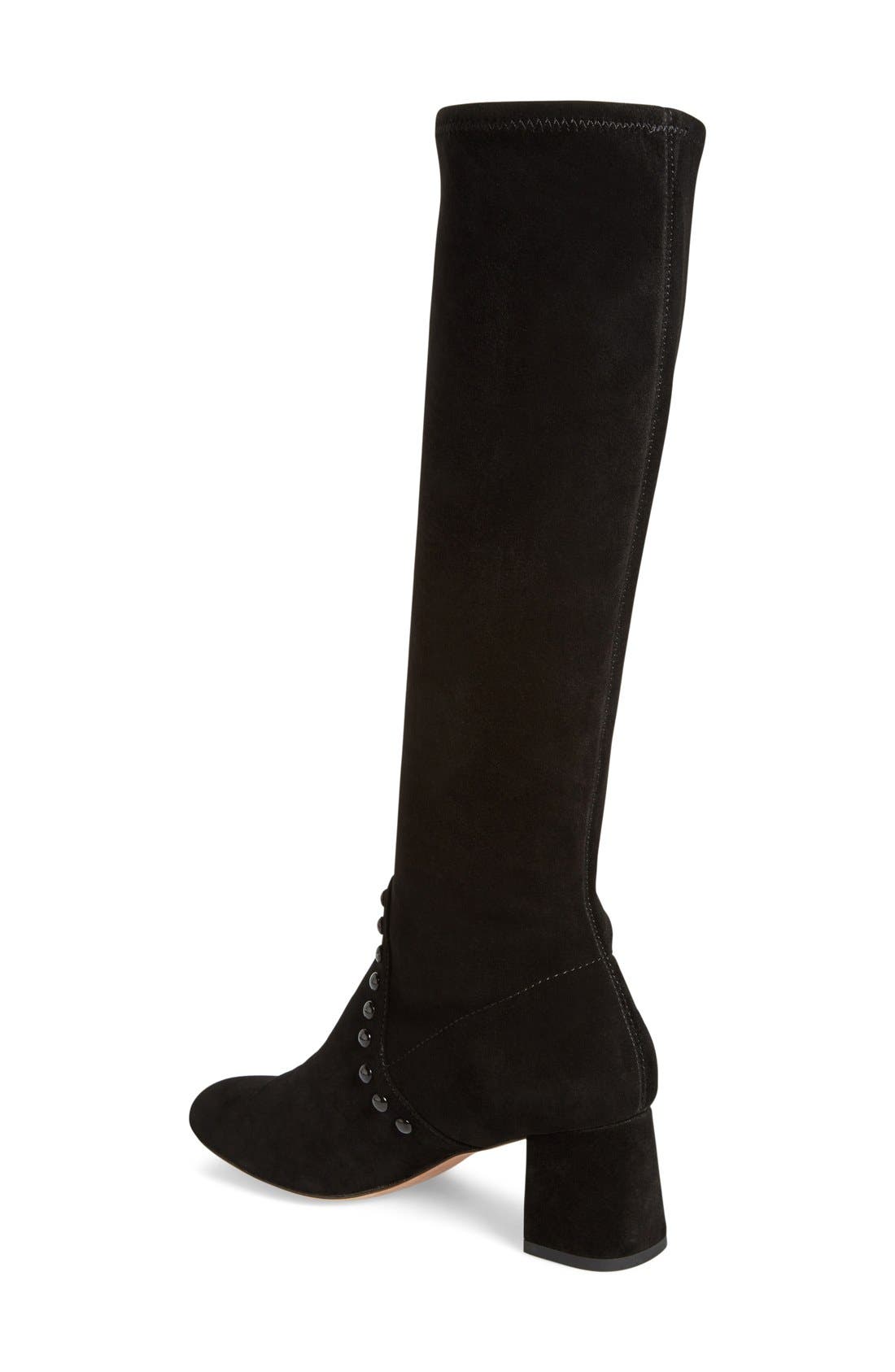 'Britney' Knee-High Boot, Alternate, color, BLACK SUEDE