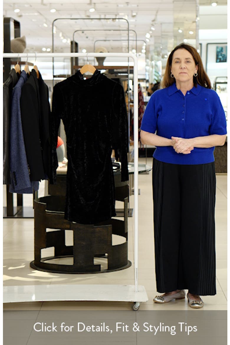 Beatrice Side Shirred Long Sleeve Velvet Minidress video