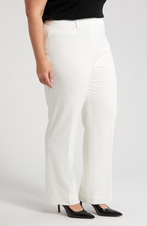 Tahari Asl Bird Eye Straight Leg Pants In White