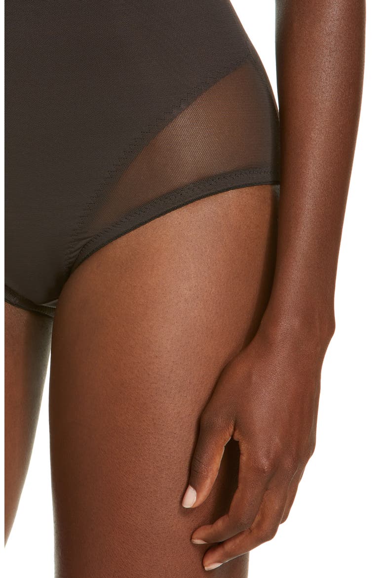 Sexy Sheer High Waist Shaping Briefs, Alternate, color, BLACK