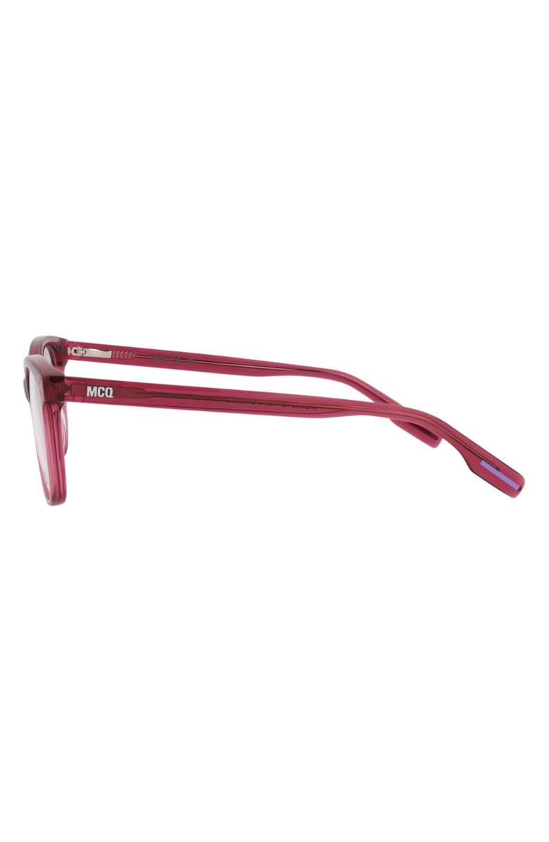 McQueen 49mm Square Optical Glasses, Alternate, color, Burgundy Burgundy Transparent