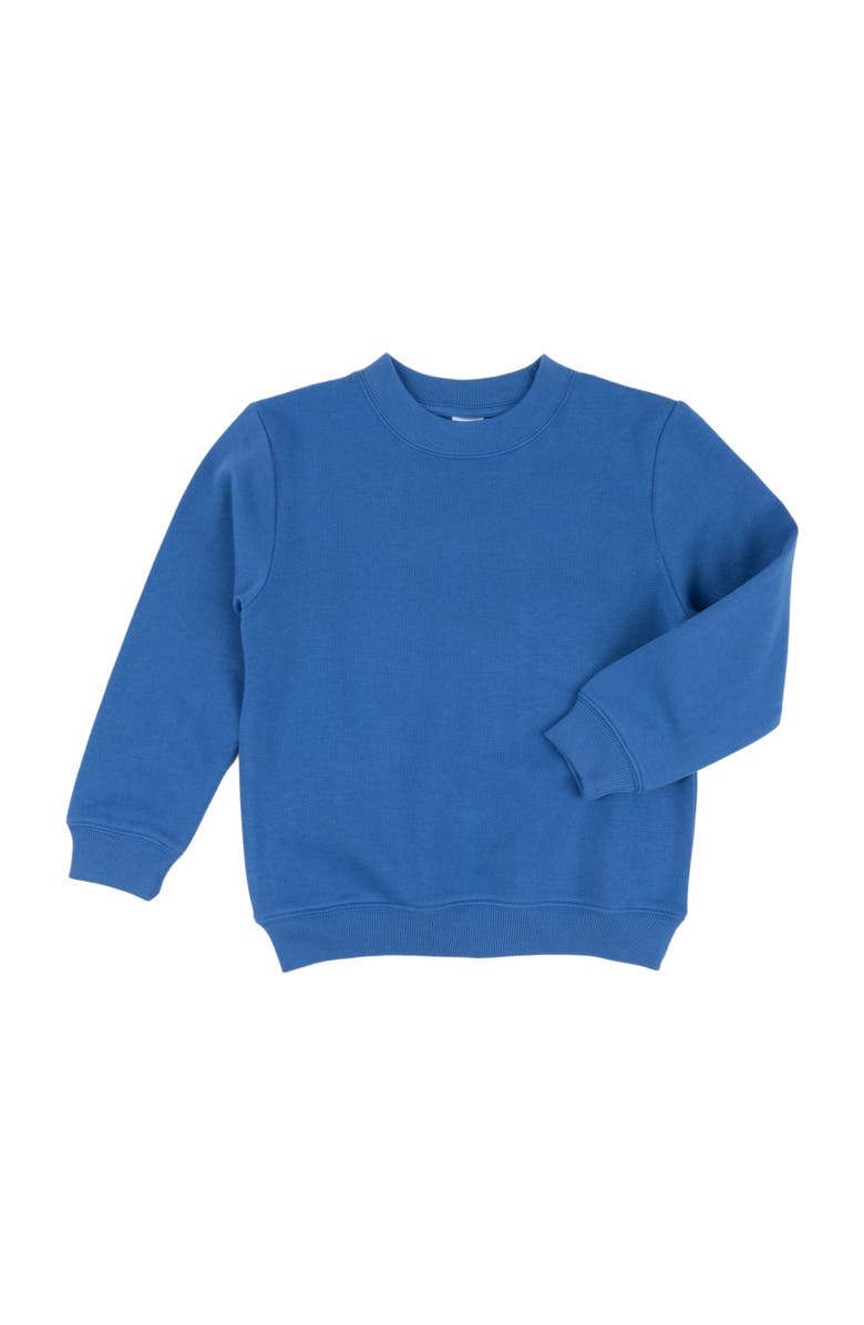 Leveret Kids Pullover Sweatshirt, Long Sleeve, Solid Colors, Alternate, color, Royal Blue