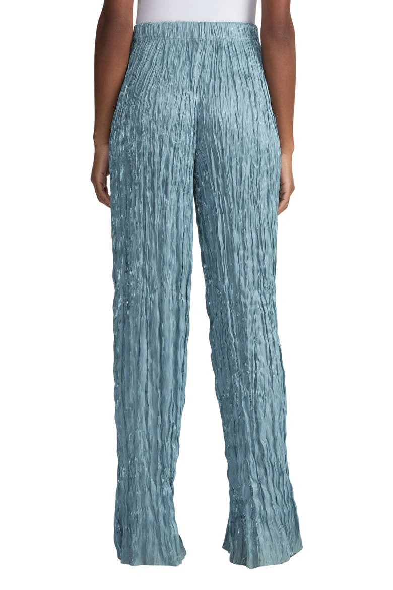 Parkside Plissé Satin Wide Leg Pants, Alternate, color, LAGOON GREEN