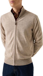 Eton Merino Wool Zip Cardigan