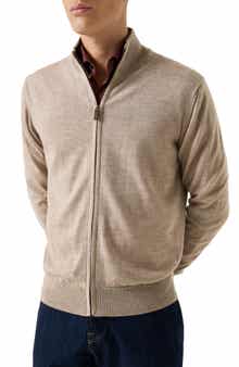 Eton Merino Wool Zip Cardigan