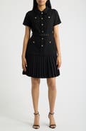 Tahari Mixed Media Shirtdress