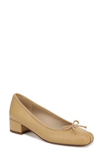 Sam Edelman Rosa Block Heel Ballet Tulum Sand Leather In Neutral