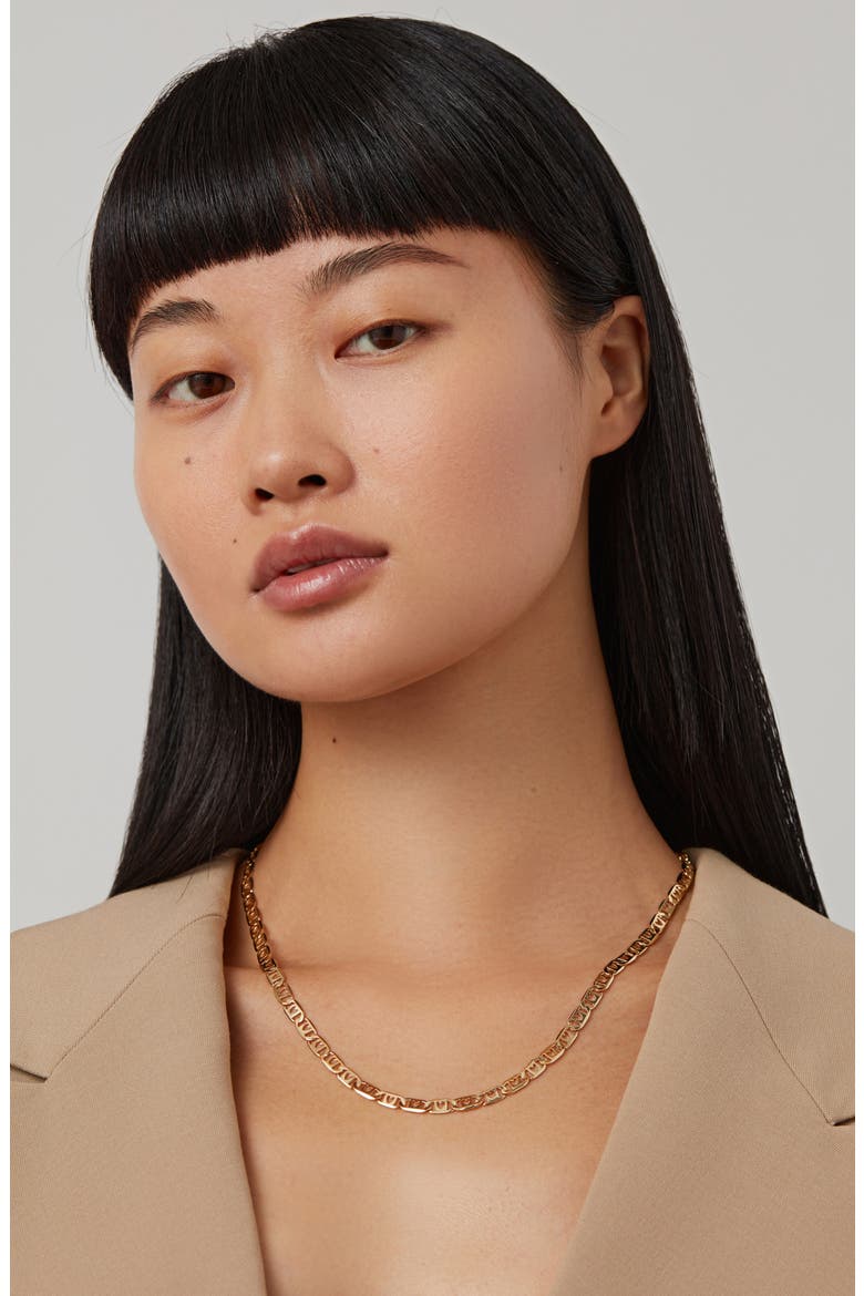 Bobbi Heart Link Chain Necklace, Alternate, color, HIGH POLISH GOLD