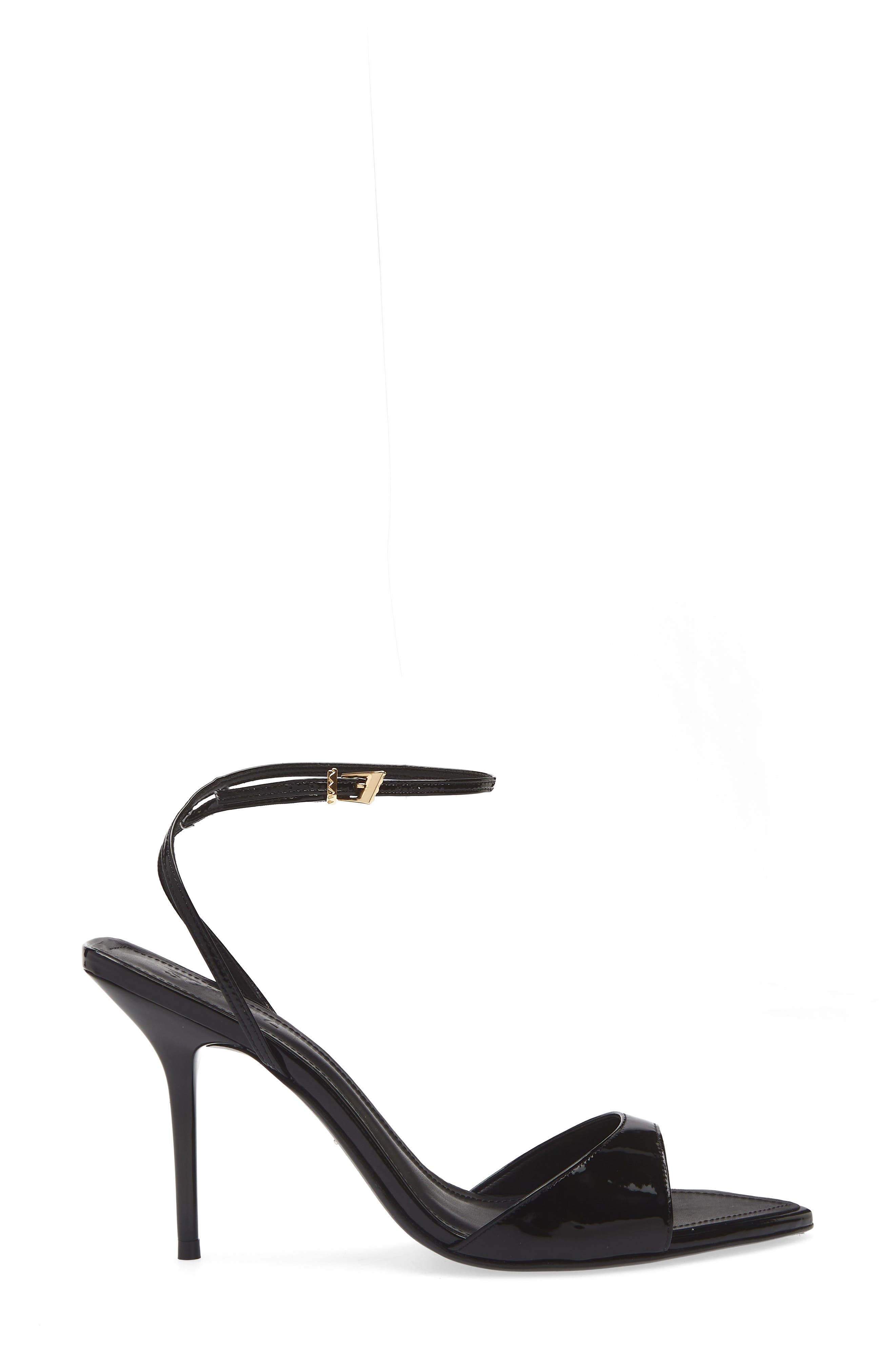 Schutz Elodie Ankle Strap Slide Sandal, Alternate, color, Black
