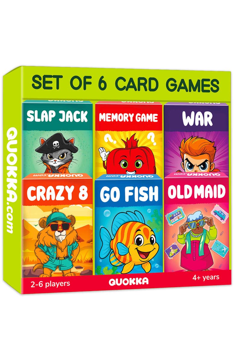 Quokka Kids Card Games Collection Ages 4-8, Main, color, Classic 6 Original