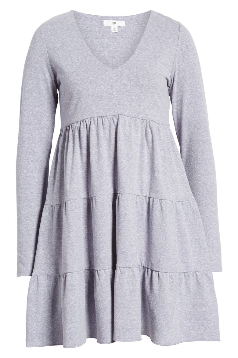 Tiered Long Sleeve Knit Dress, Alternate, color, BLUE FOREVER