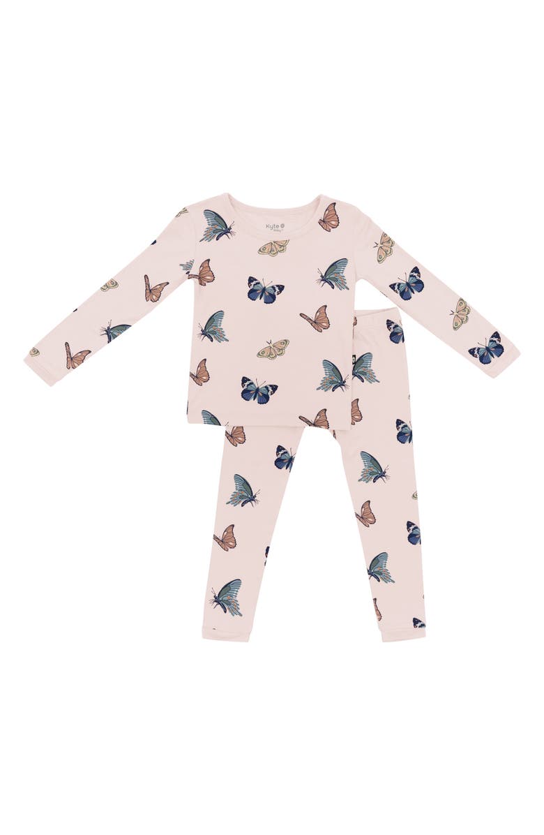 Kyte BABY Kids' Fitted Two-Piece Pajamas, Main, color, Blush Butterfly