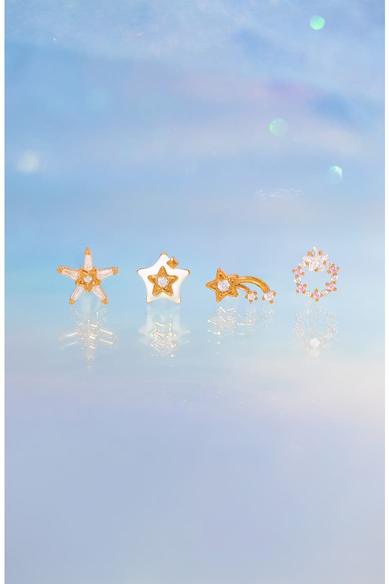 Twinkle Twinkle Set of 4 Stud Earrings, Alternate, color, GOLD