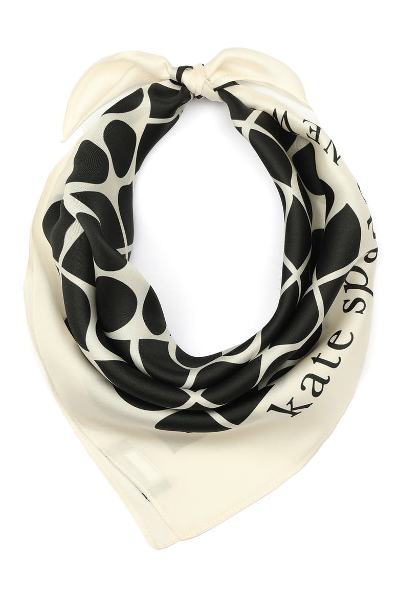 noel silk bandana scarf, Main, color, CREAM/ BLACK