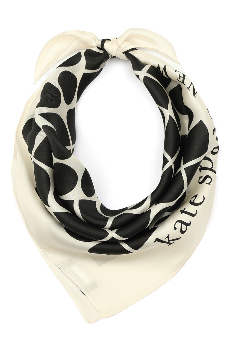 Kate Spade New York noel silk bandana scarf, Main, color, 