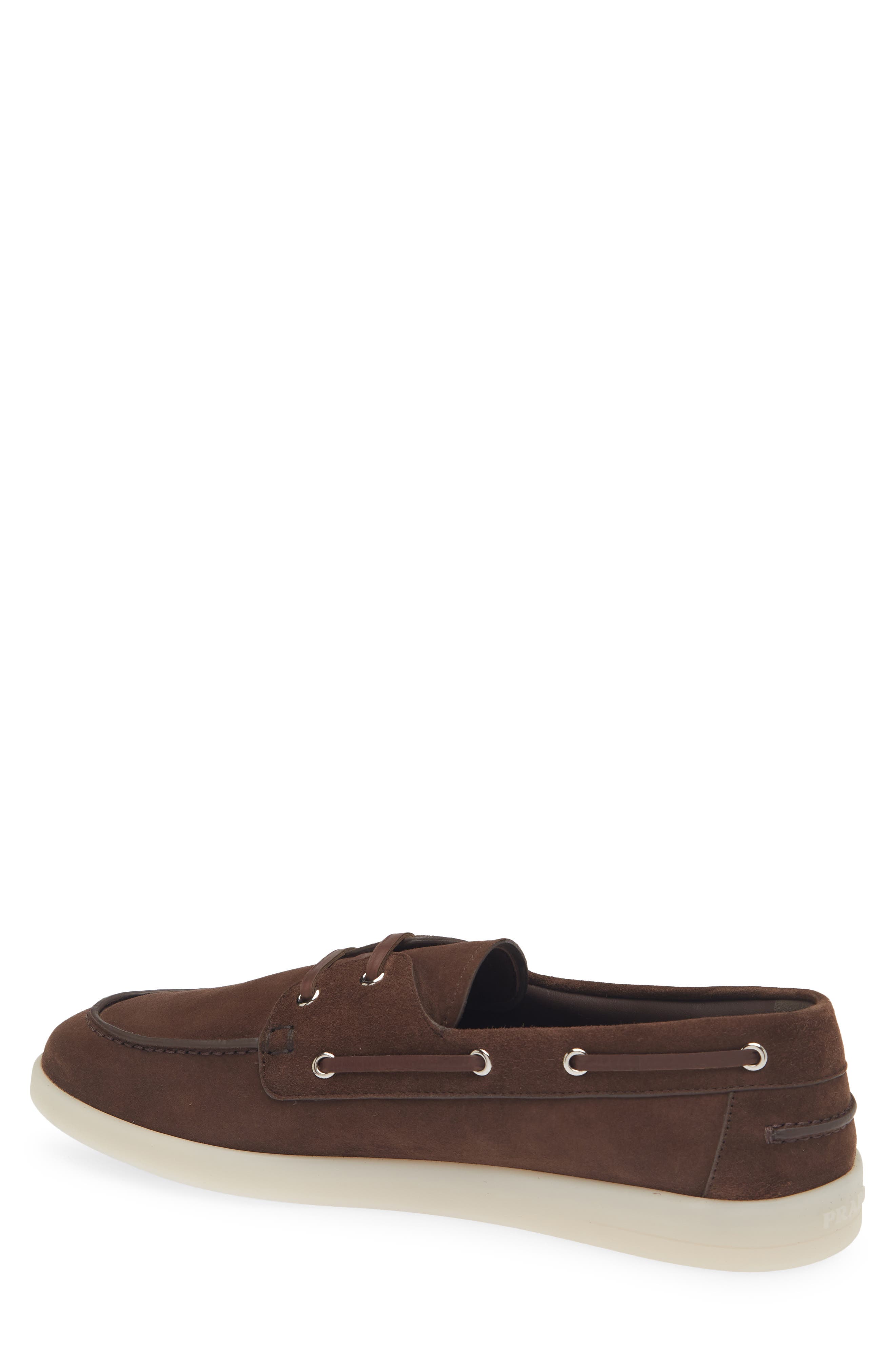 Prada St. Tropez Boat Shoe, Alternate, color, Moro