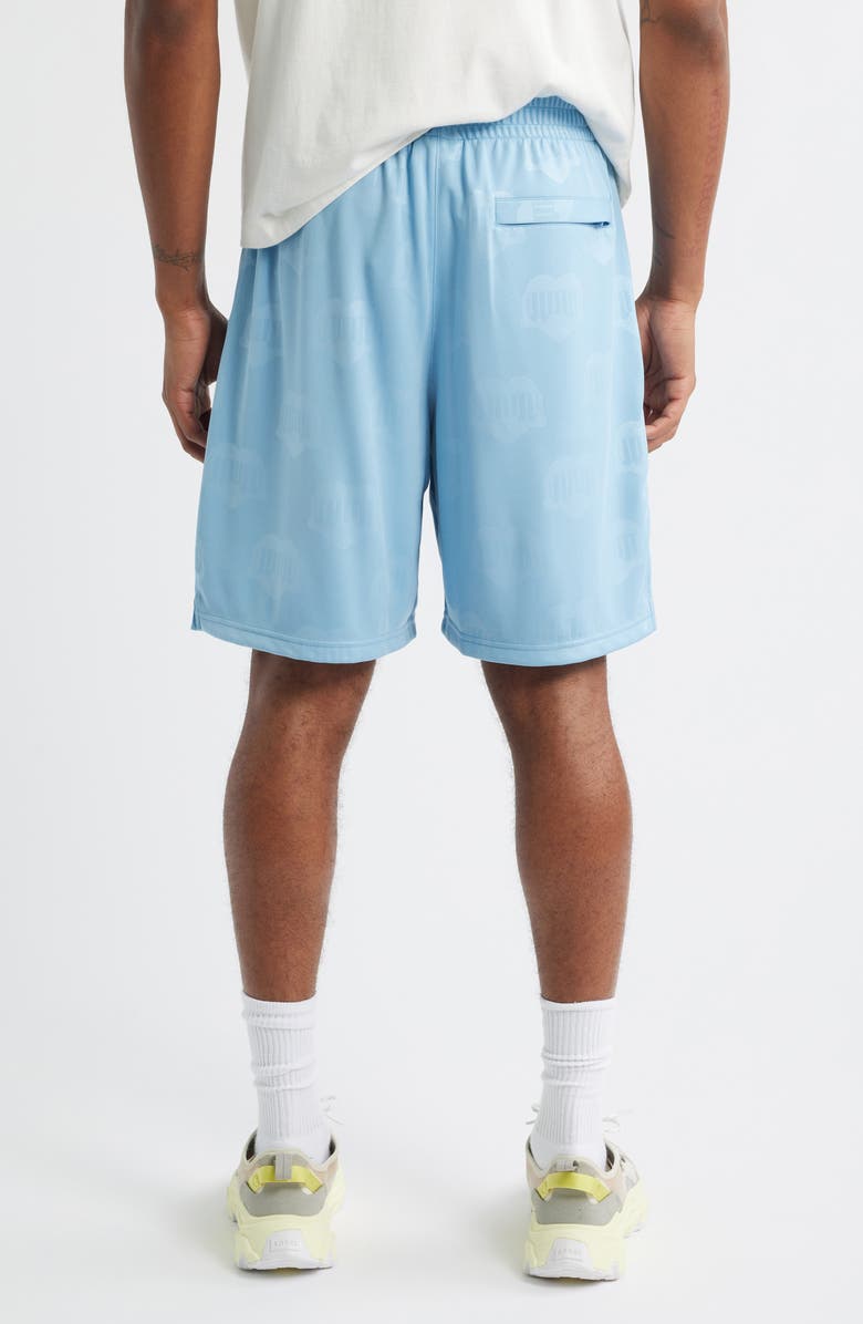 Carhartt Work In Progress Hartts Jacquard Football Shorts, Alternate, color, Heart Train Jacquard Bluebird