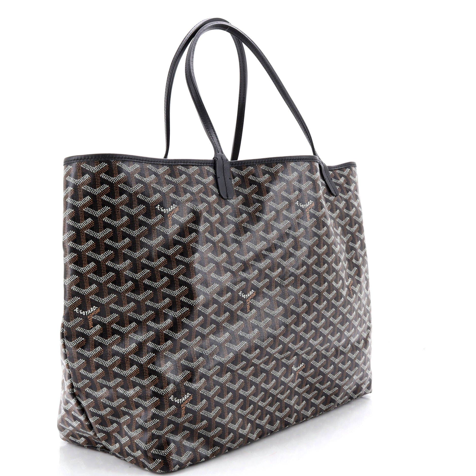 Pre-Owned Goyard Saint Louis Tote Coated Canvas GM, Alternate, color, Black