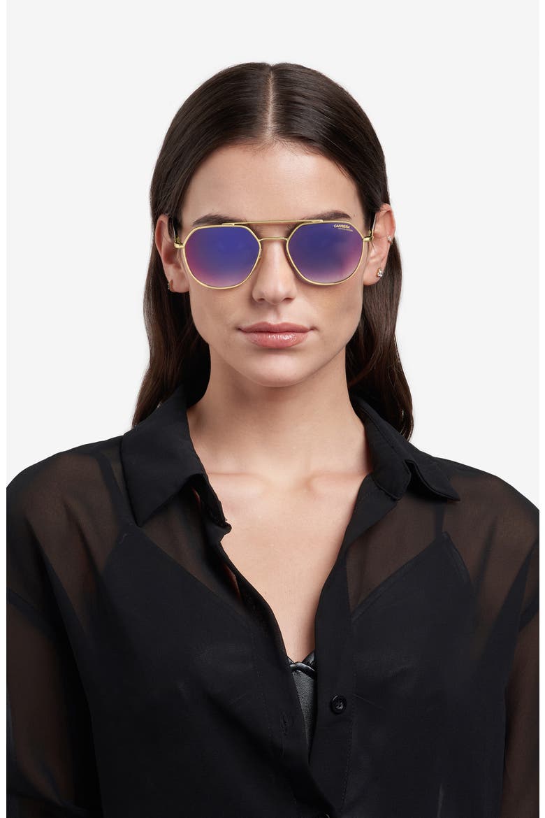 53mm Gradient Round Sunglasses, Alternate, color, BLACK GOLD B/ BLUE SF RED