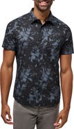 TravisMathew Warmer Tides Tie Dye Short Sleeve Stretch Button-Up Shirt