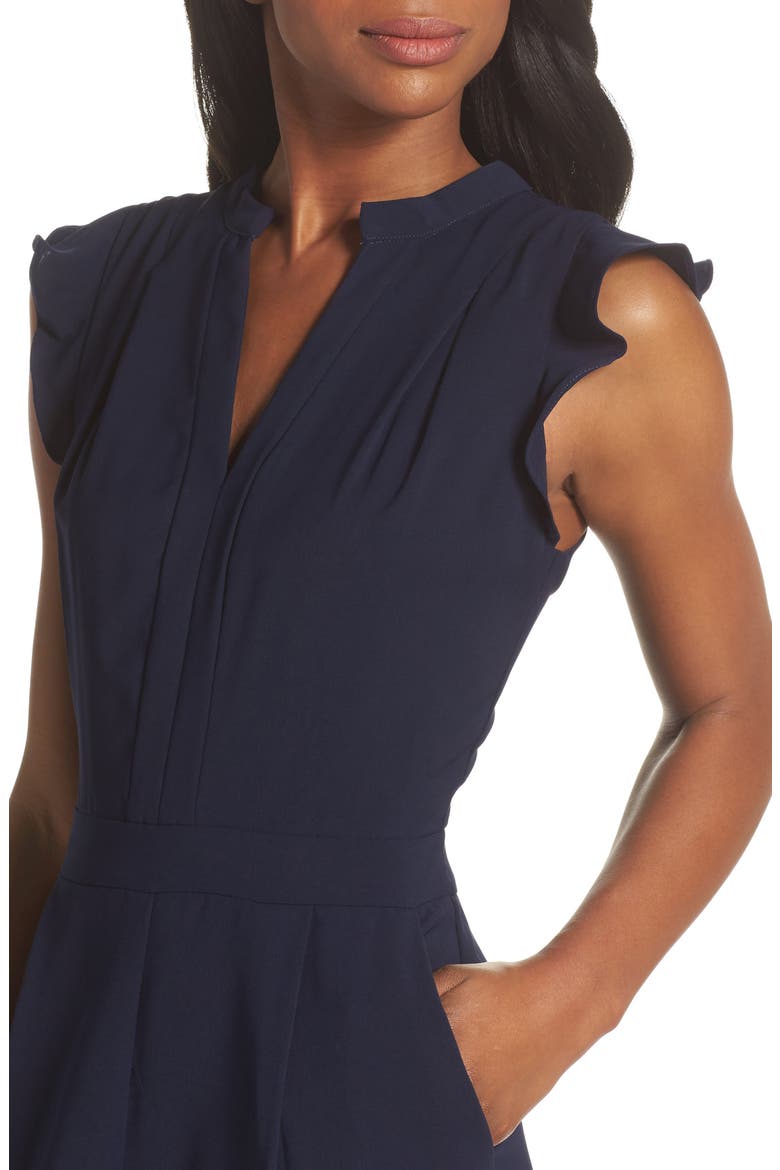 Sadie Ruffle Trim Jumpsuit, Alternate, color, NAVY