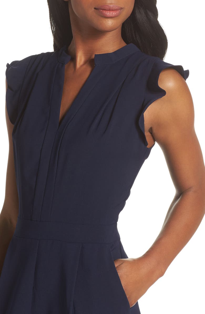 Adelyn Rae Sadie Ruffle Trim Jumpsuit, Alternate, color,