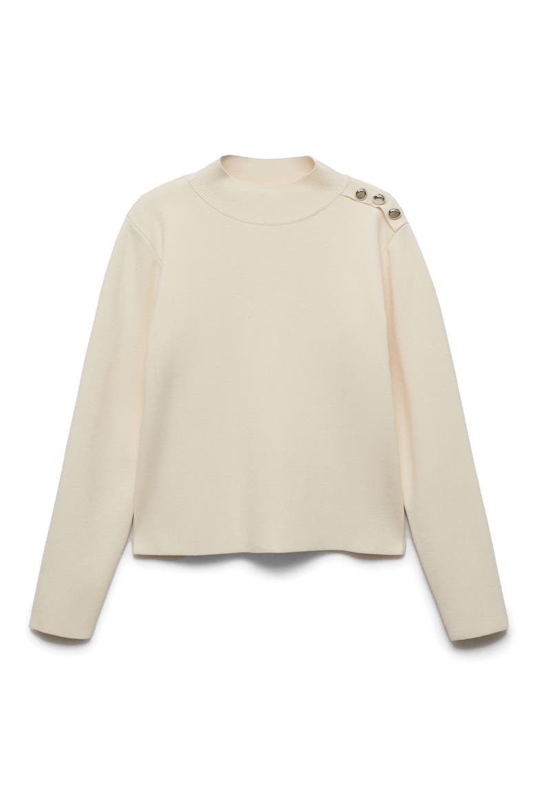 Button Trim Sweater, Main, color, ECRU