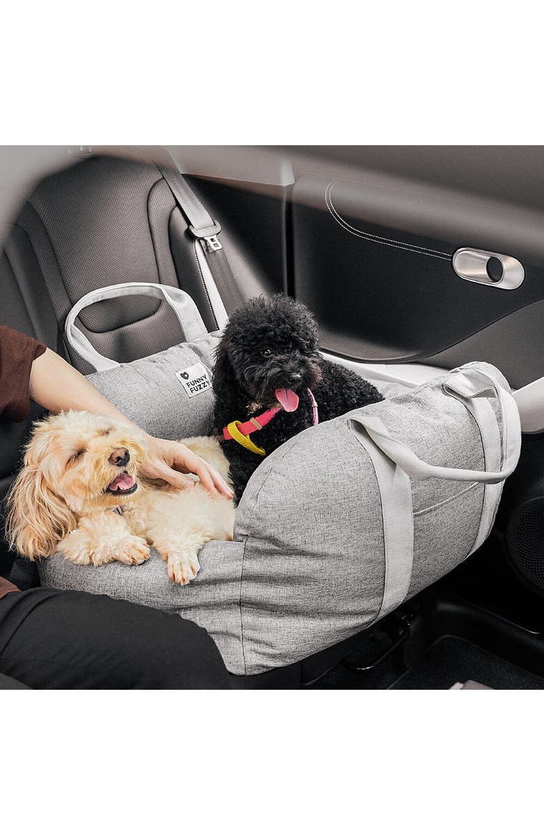 FunnyFuzzy First Class Dog Car Seat Bed, Alternate, color, Grey