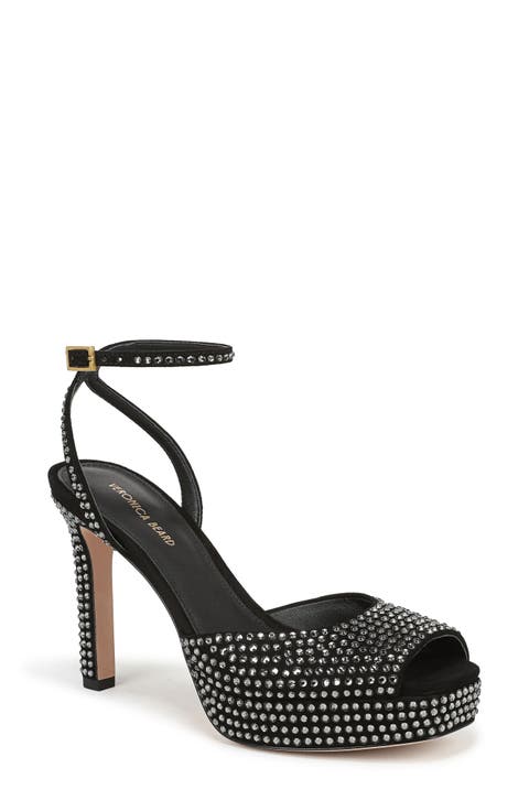 Brianne Crystal Ankle Strap Platform Sandal (Women)