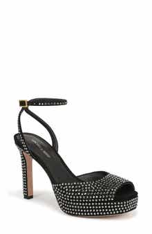 Veronica Beard Brianne Crystal Ankle Strap Platform Sandal