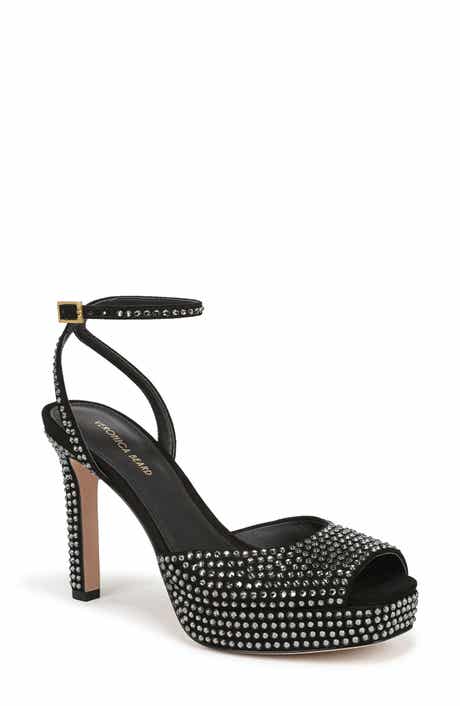 Veronica Beard Brianne Crystal Ankle Strap Platform Sandal