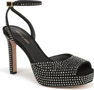 Veronica Beard Brianne Crystal Ankle Strap Platform Sandal