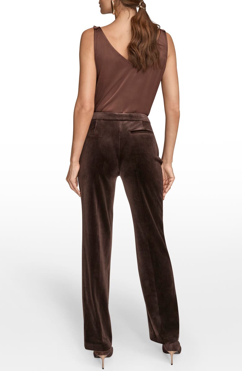 Donna Karan New York Velvet Straight Leg Pants, Alternate, color, Chocolate
