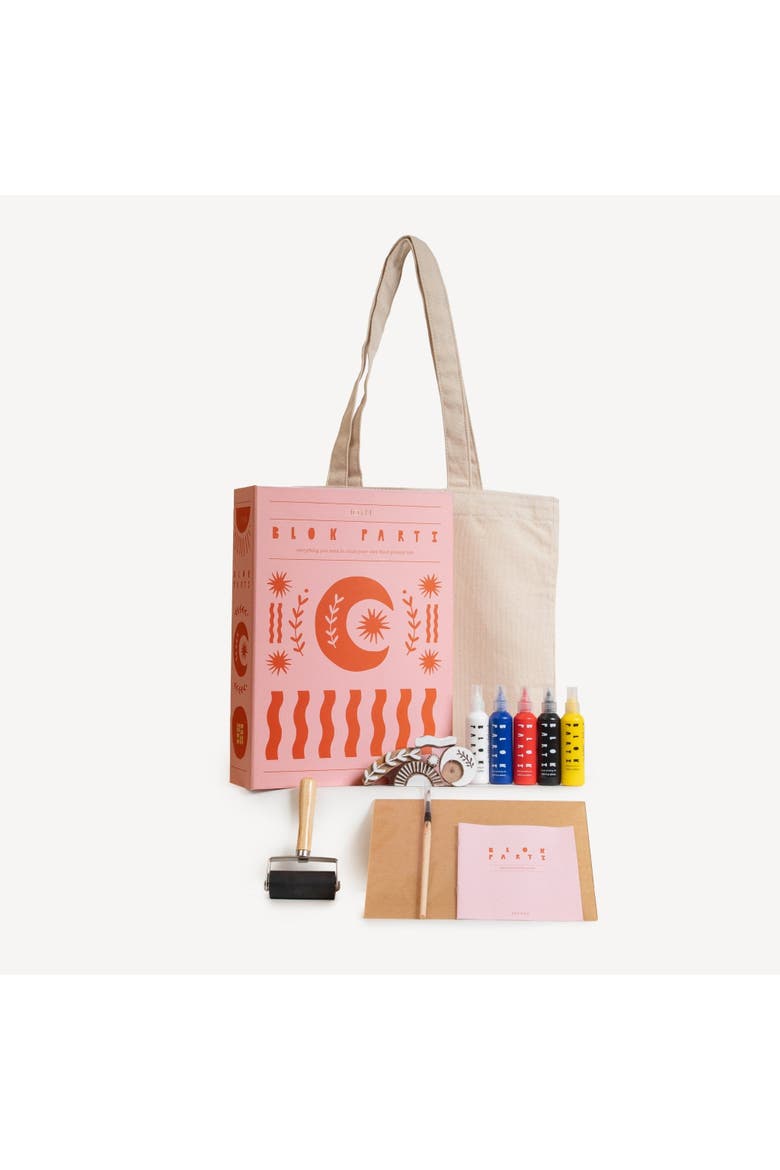 Block Printing Kit - Cosmic Print Tote Bag, Alternate, color, Cosmic Print