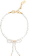 COACH Faux Pearl Bow Bracelet