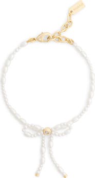 COACH Faux Pearl Bow Bracelet