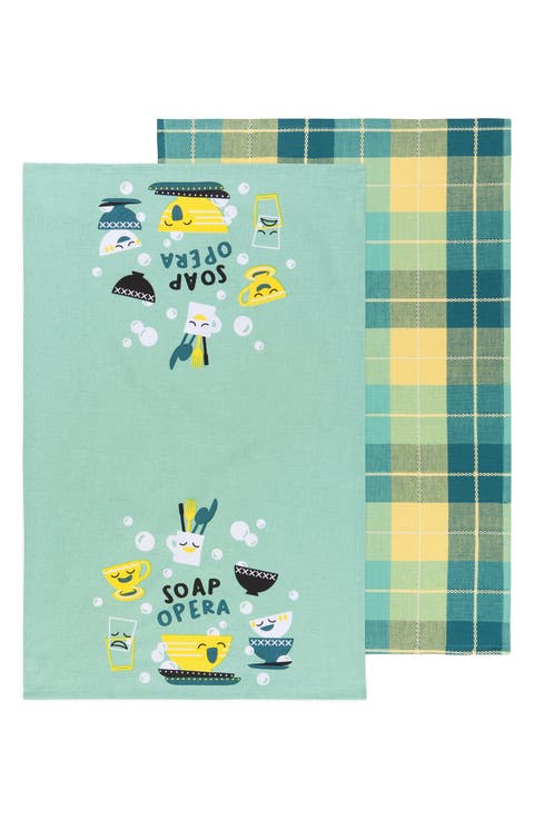 Soap Opera Set of 2 Tea Towels
